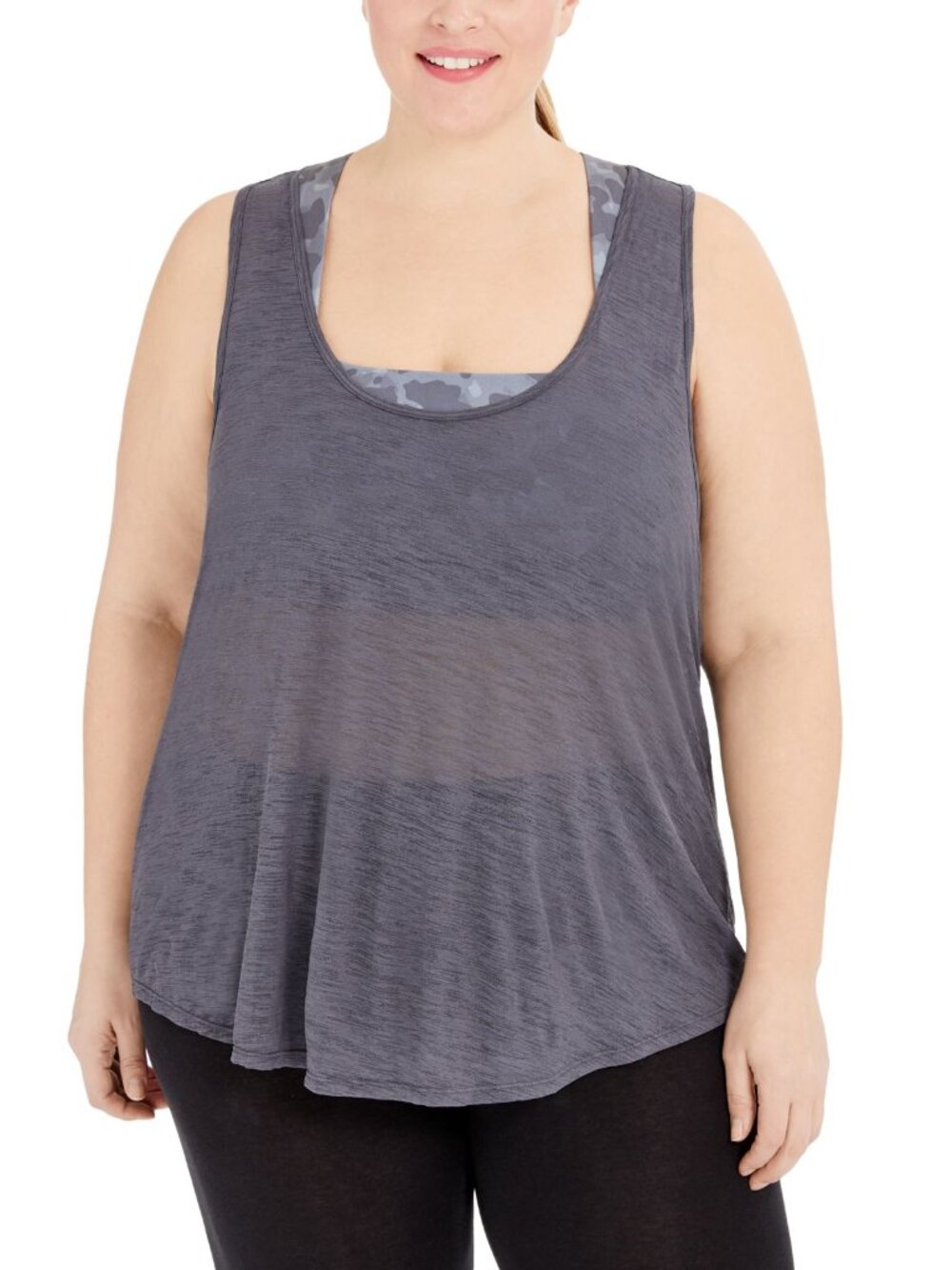 Ideology Womens Activewear Plus Size Camo Bra Tank Top